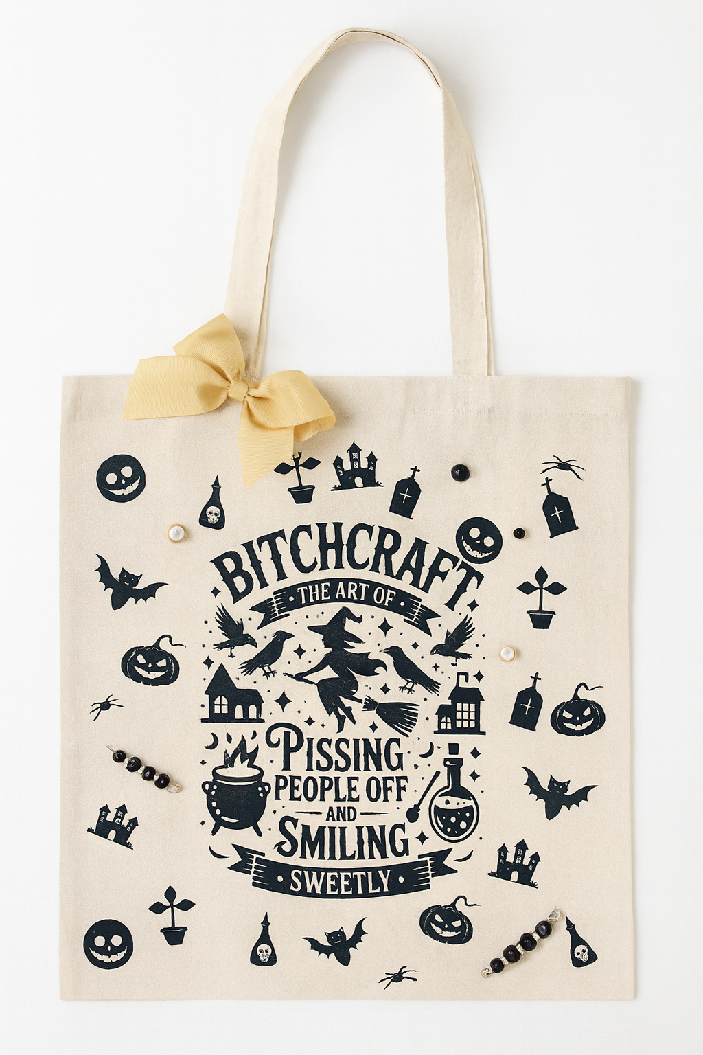 Canvas tote bag with graphics