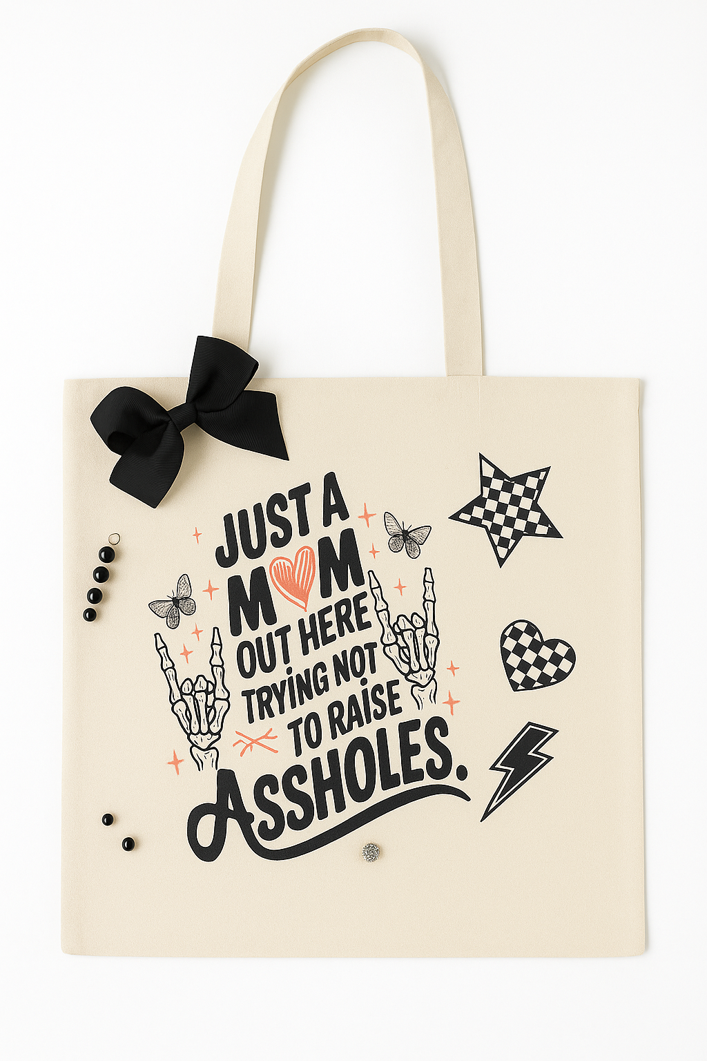 Canvas tote bag with graphics