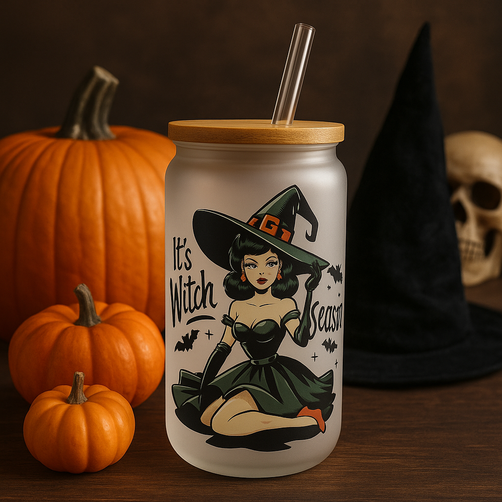 16OZ GLASS CAN  IT'S WITCH SEASON