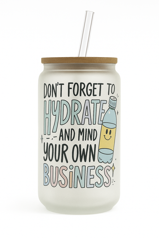 16OZ GLASS CAN STAY HYDRATED