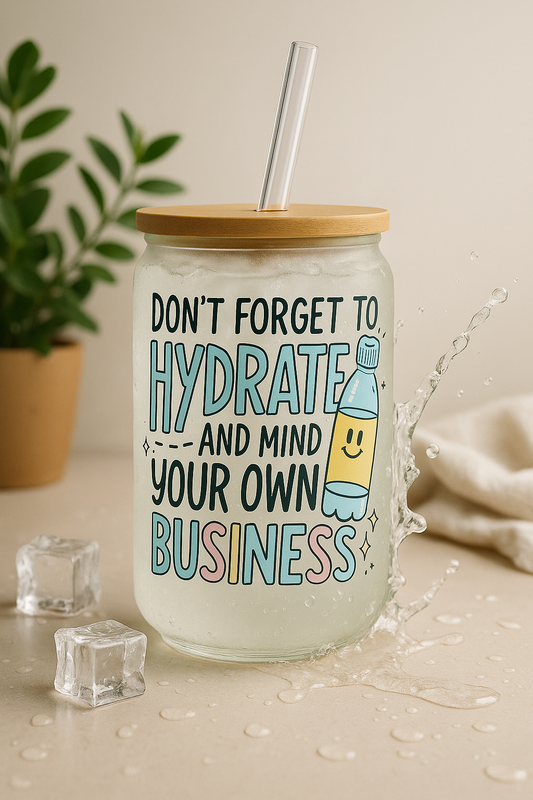 16OZ GLASS CAN STAY HYDRATED