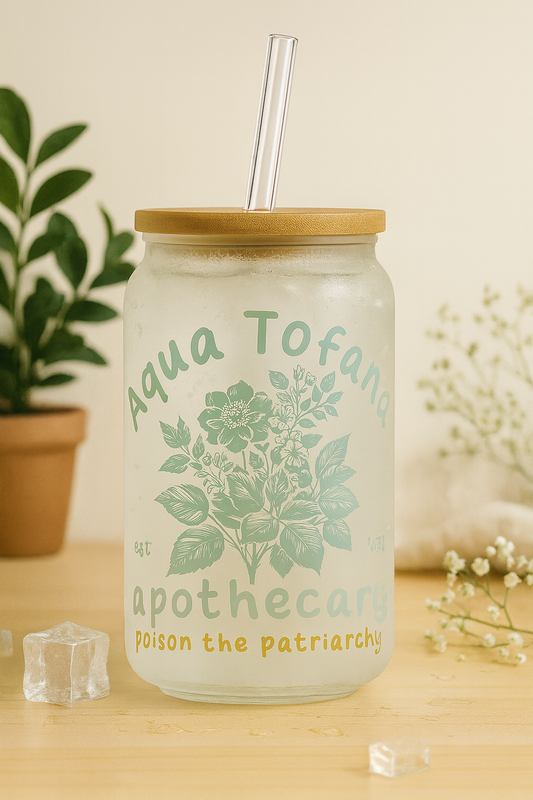 16OZ GLASS CAN  AQUA TOFANA