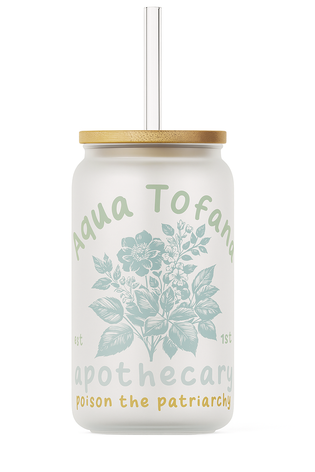 16OZ GLASS CAN  AQUA TOFANA