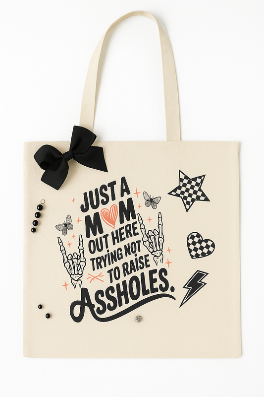 Canvas tote bag with graphics