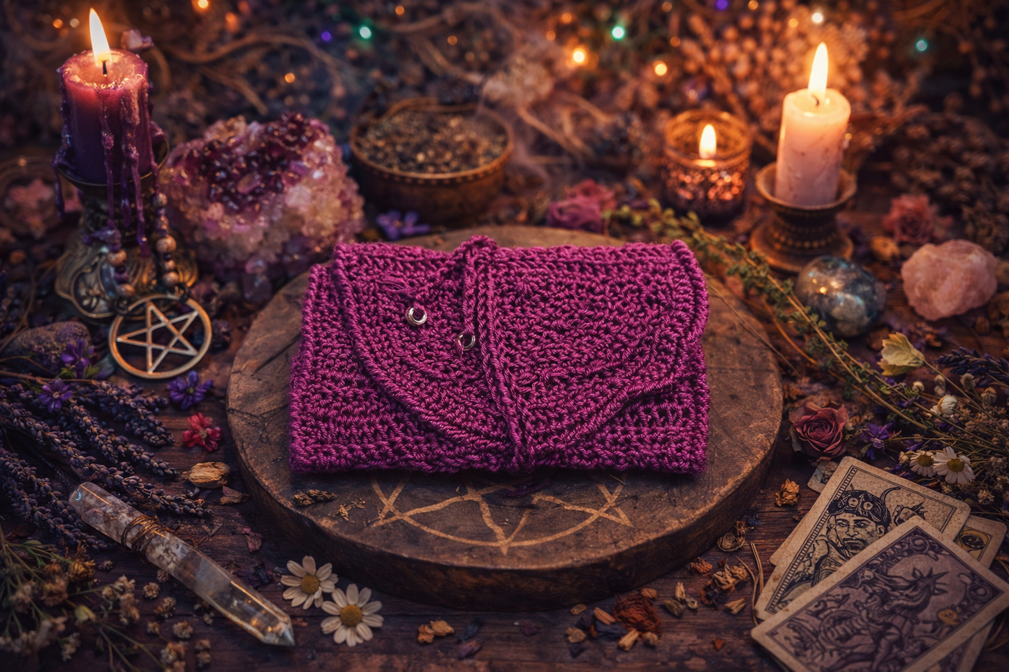 TAROT CARD POUCH - CRANBERRY