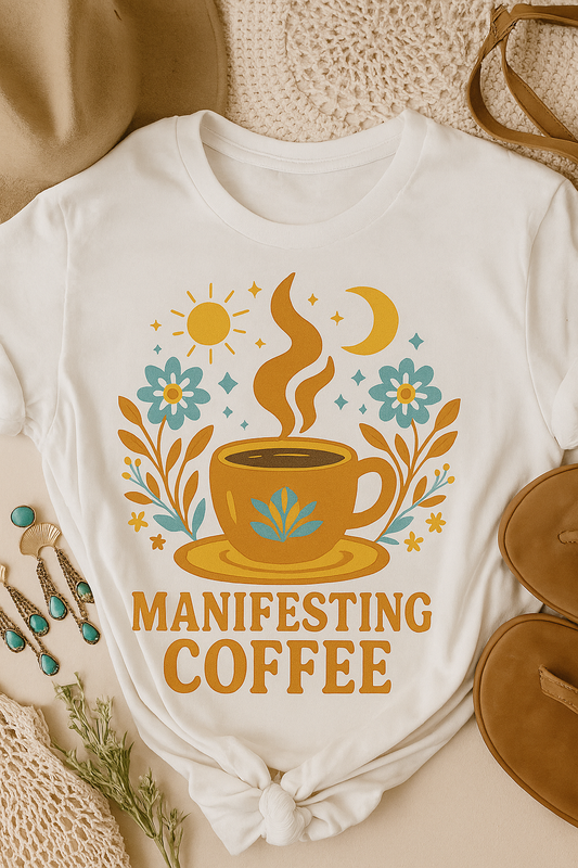 SHORT SLEEVE GRAPHIC TEE - MANIFESTING COFFEE