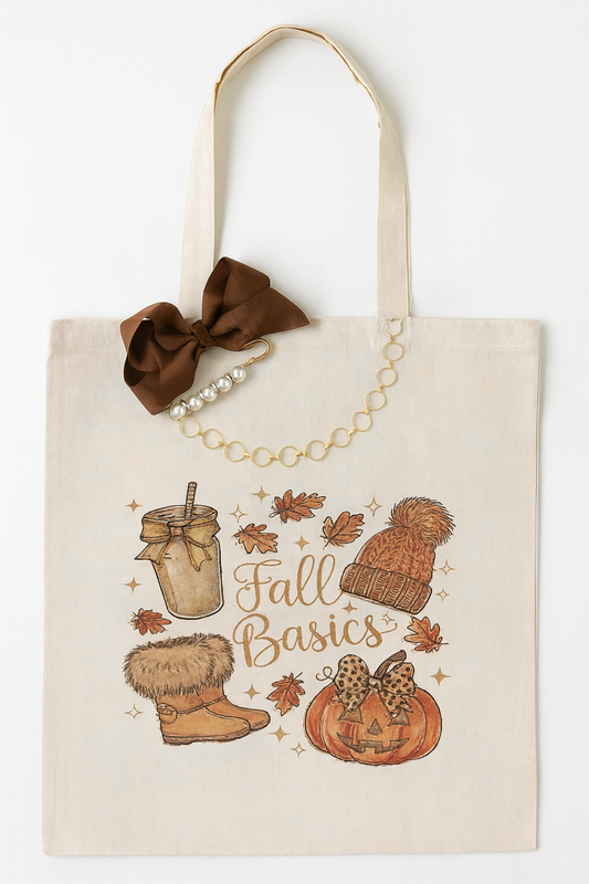 Canvas tote bag with graphics